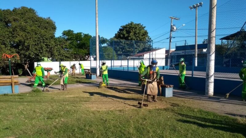 Equipes de roçagem e capina seguem com os trabalhos em diversas comunidades