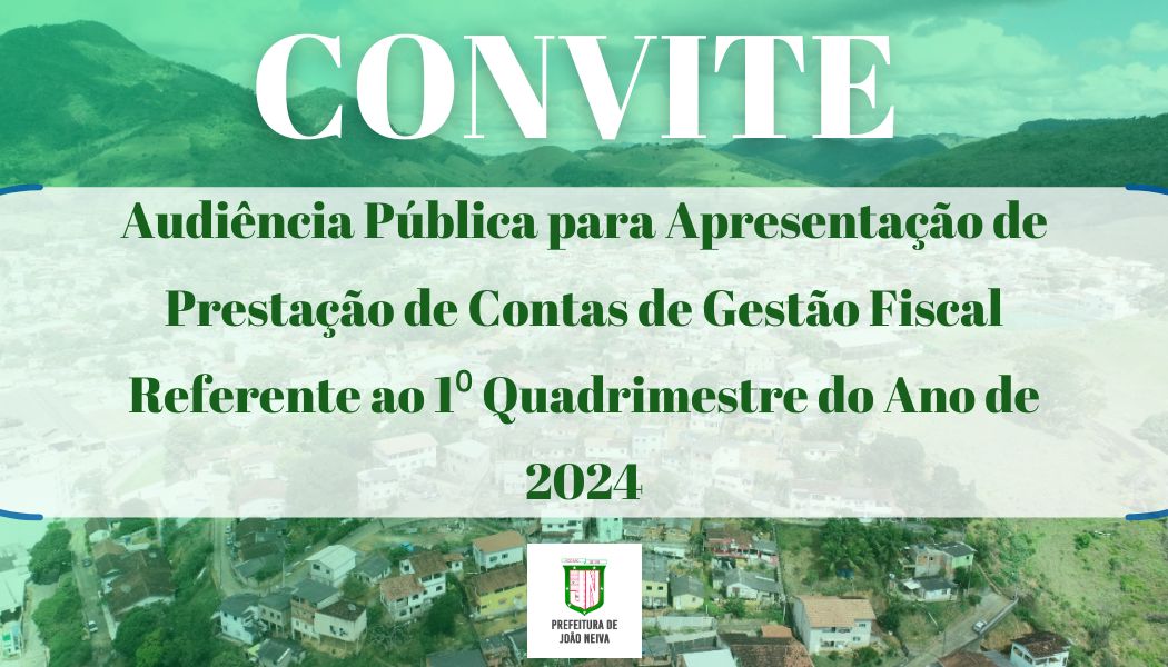 PMJN promoverá Audiência Pública de Prestação de Contas de Gestão Fiscal do 1⁰ Quadrimestre de 2024