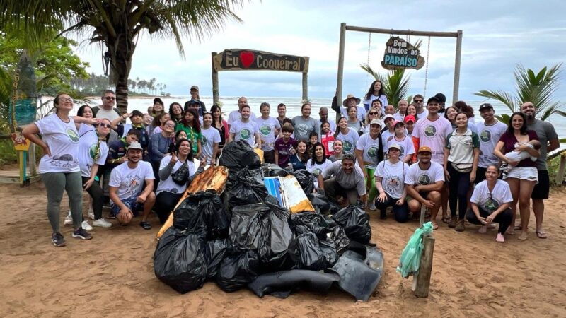 Mais de 200kg de resíduos coletados em ação nas praias de Coqueiral