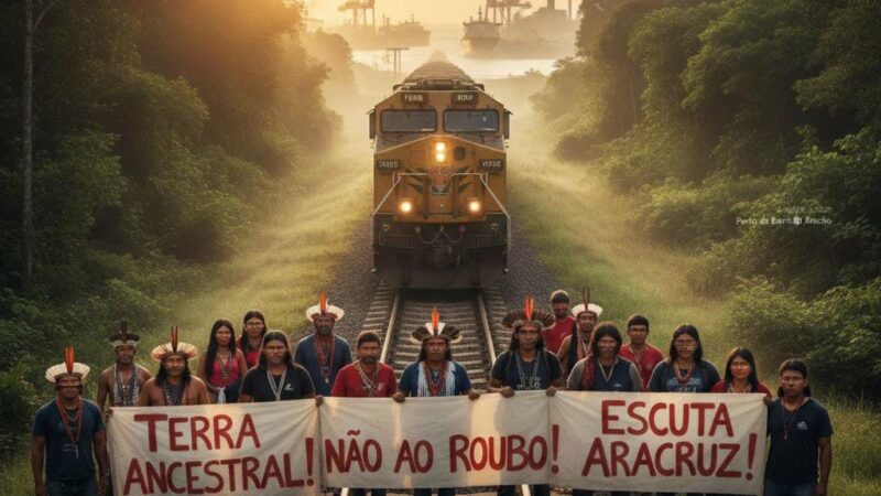 Indígenas voltam a bloquear ramal ferroviário em Aracruz após dois dias de circulação