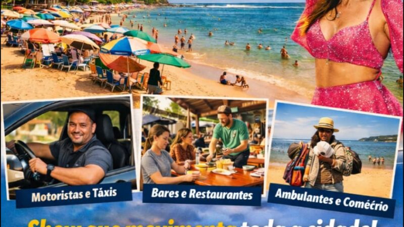 Anúncio de show nacional movimenta a Barra do Sahy e, consequentemente, a economia da cidade