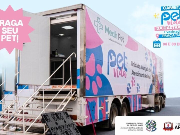 Carreta Pet Vida retorna a Aracruz com atendimento gratuito para cães e gatos