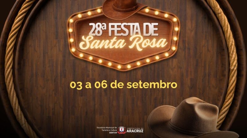 Tradicional Festa de Santa Rosa chega à 28ª edição com programação de 3 a 6 de setembro
