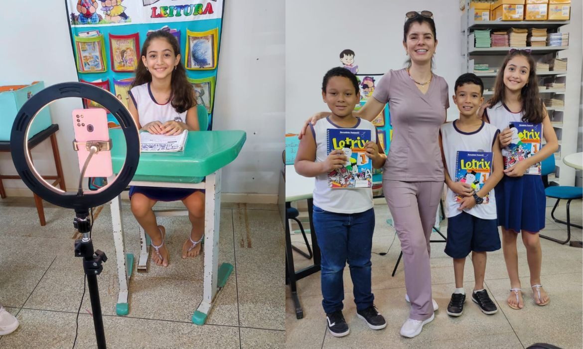 Programa Letrix: Alunos da Rede Municipal de Ensino recebem visita da gerente de marketing do sistema de ensino “Aprende Brasil”
