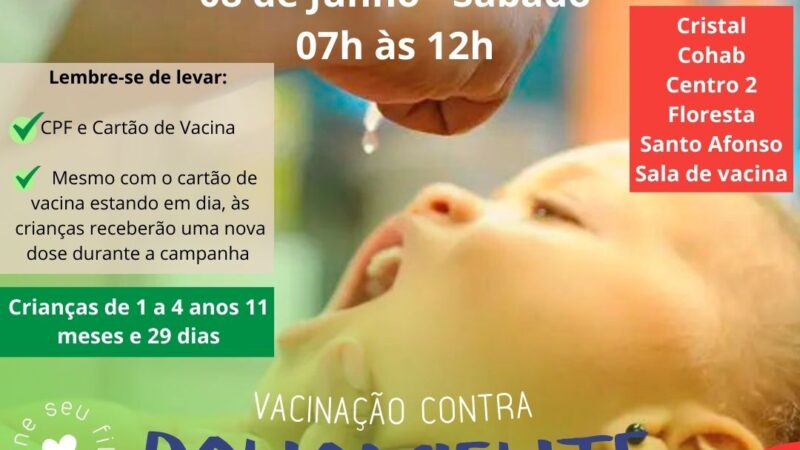 João Neiva: Dia ‘D’ de Combate à Poliomielite em 8 de Junho, Sábado