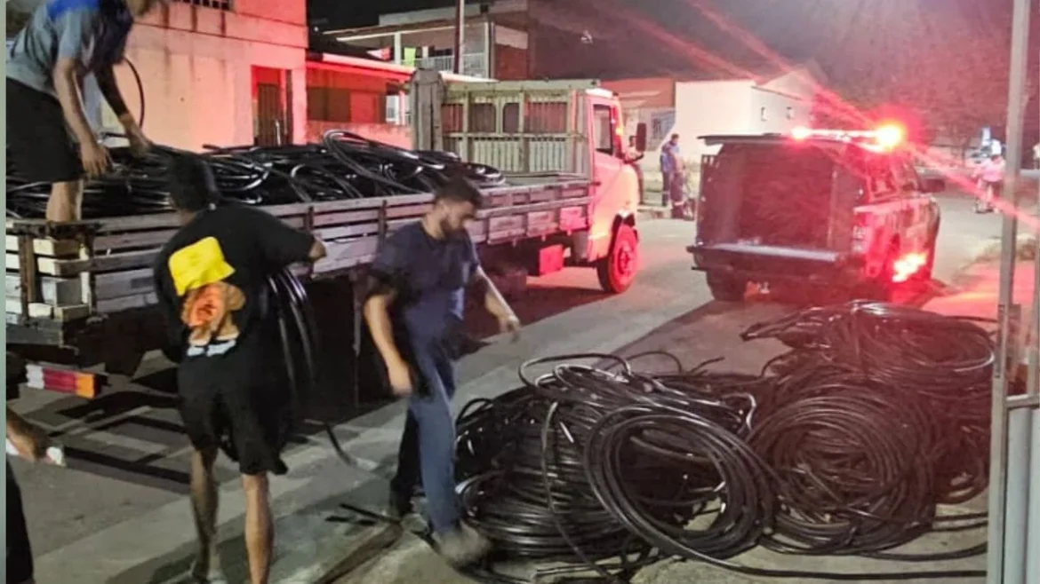 Polícia fecha depósito com duas toneladas de fios furtados em Aracruz